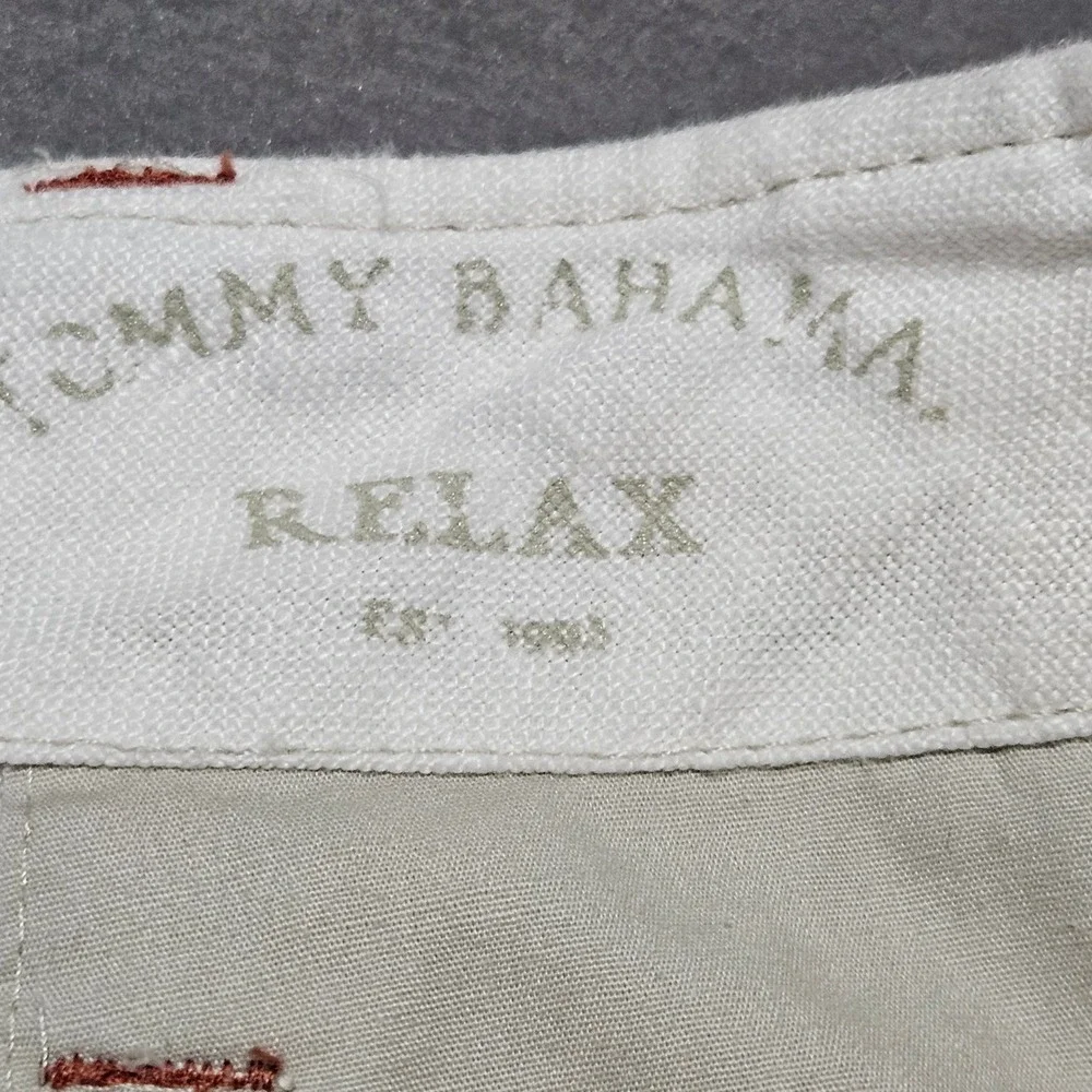 Tommy Bahama Relax Mens 30 Off White 100% Linen Straight Leg Coastal Pants